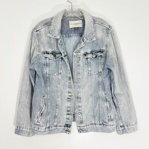 Pilcro for Anthropologie Denim Trucker Jacket Light Wash Size Medium